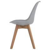 Grey and Natural Oak Padded Side Chairs B062P145597