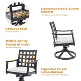 Modern Classic Outdoor Patio Cast Aluminum 2PCs Dining Swivel Rockers with Textured Ember Black W1886P272352