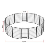 16 Panels Heavy Duty Metal Playpen with door,39.37"H Dog Fence Pet Exercise Pen for Outdoor 36371520