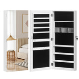 ZNTS The Whole Surface PVC Film Wall Hanging Door With Lock Jewelry Cabinet Fitting Mirror Cabinet 55686677