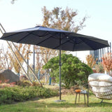 14.8 Ft Double Sided Outdoor Umbrella Rectangular Large with Crank W640140332