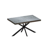55.11" -70.86"Retro Rectangular Stretch Dining Table,Dark Grey stone Top And Relief Plate, W757P209558