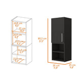 Madrid Medicine Cabinet, Two External Shelves, Metal Handle, Single Door, Two Interior Shelves B07092091