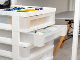 5-Drawer Narrow Plastic Storage Drawer Cart with Organizer Top, White 82784074