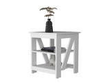 White Table with 2 Shelves B062P193655