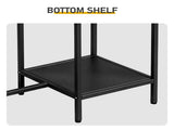 Black Outdoor Table with Double-Tier Side Shelf, Storage Basket & Wine Glass Rack, Iron Patio 84885275