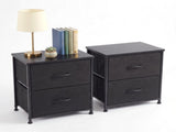 2-Pack  2/4-Drawer Dresser with Metal Frame & Wood Top, Fabric Storage Organizer,Black 08535913