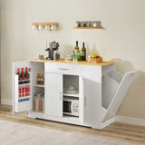 53'' Kitchen Storage Islands with Drawers and Trash Can Storage for Kitchen & Dining. Modern W1820P281267