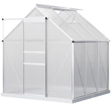 Polycarbonate Greenhouse, Walk-in Green House with Adjustable Roof Vent 28589144