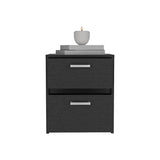 Trivor 2 Drawers Nightstand , End Table, Side Table Metal Handles -Black B20092122