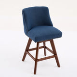 Counter Height Swivel Barstools, 26'' H Seat Height Upholstered Bar Stools Set of 2, Fabric in Blue W1143P237897