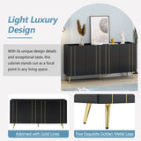 ON-TREND Luxurious Shoe Cabinet with 5 Metal Legs, Modern TV Stand with 4 Adjustable Shelves for TVs N721P191139B