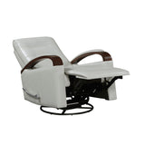 1pc Swivel Gliding Recliner Faux Leather Upholstered Solid Rubberwood Arms Luxurious Living Room B011P329245