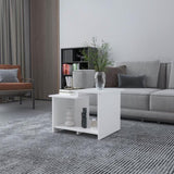 ZNTS FM FURNITURE Naco Coffee Table with Open Storage, Melamine Finish, White B128P269876