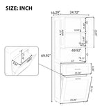 Tall Bathroom Cabinet with Laundry Basket, Large Space Tilt-Out Laundry Hamper and Upper WF323481AAK