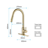 Touch Kitchen Faucet with Pull Down Sprayer-Brushed Gold 12755928