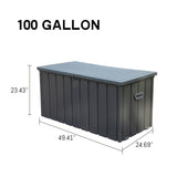 ZNTS 100 Gallon Outdoor Storage Deck Box Waterproof, Large Patio Storage Bin for Outside Cushions, Throw W1859P197912