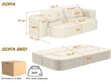 78.7" Modern 2-in-1 Foldable Sofa with Functional Blanket and 2 Soft Pillows,Comfortable Plush W3219P317382