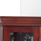 Corner Curio Cabinet with Lights, Adjustable Tempered Glass Shelves, Mirrored Back, Display W1693P165015