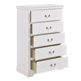 ZNTS Classic Traditional 1pc Wooden Chest of 5 Drawers White Finish Bedroom Furniture B011P233290