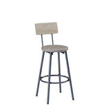 Pub High Dining Table 7 Piece Set, Industrial Style Pub Table, 6 PU Leather Bar Chairs for Kitchen W1668P193689