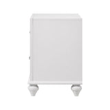 2 Drawers Nightstand with Acrylic Crystal Accents, White B016P255554