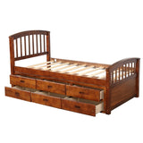 ZNTS . Twin Size Platform Storage Bed Solid Wood Bed with 6 Drawers 13384169