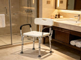 Adjustable Shower Chair with Back, 350 LBS Non-Slip Bath Bench for Bathtub & Bathroom 58933553