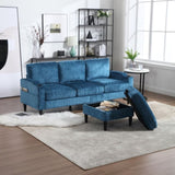 UNITED WE WIN Sofa for three, solid wood frame, Chenille fabric, side pocket, with two cup holders, W1568142739