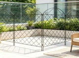 4 Pack 11.5' L x 43" H Curved Vines Steel Garden Fence Panels Rust-Resistant Decorative Flower 86010777