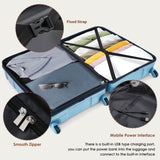 Luggage Set of 3, 20-inch with USB Port, Airline Certified Carry-on , ABSPC Hard Shell N726P264892N