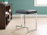 Black and Chrome Upholstered Counter Height Stool B062P145628