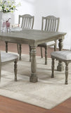 ZNTS Light Grey Dining Table Rectangle Dining Table 1pc Table Only Acacia Veneer Dining Room Furniture B011P193970