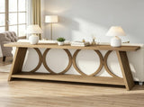 70.9 Inch Farmhouse Sofa Table with 2 Tier Shelf 29747381
