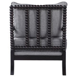 ZNTS Grey and Black Removable Back Accent Chair B062P145653