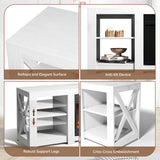 White 147.32 * 40 * 60cm embossed particleboard with triamine three-stage double-sided cross design 78126757
