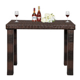 ZNTS Bar Table Brown Gradient （ONLY table） 07380505