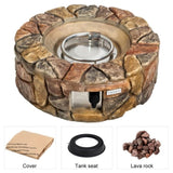 Fire Pit Table 40,000 BTU Stone Gas Fire Stove Pit for Outdoor Patio 55324364