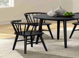 Black Finish Mid-Century Modern Style 2pc Dining Chair Shaker Legs Molded Seat Spindle Back Dining B2741P406735
