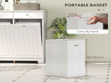 White Laundry Hamper Cabinet 2 Tilt-Out Baskets, 2 Drawers, Sturdy Home Storage Unit 46042713