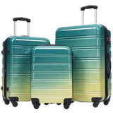Hardshell Luggage Sets 3 Piece Gradient Color Expandable Suitcase with Spinner Wheels and TSA Lock N732P184448R