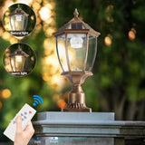 Retro gold Solar Column Headlights With Dimmable LED 1 pack W1340133339
