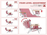 4-Position Adjustable Backpack Beach Chair, Foldable Rustproof Aluminum Frame Lounge Chair with 61130100