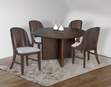 2pc Mid-Century Modern Upholstered Dining Chair Barrel Back Brown Walnut Finish Wooden Dining Room B011P263741