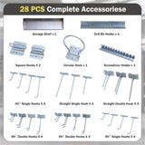 Black Wall-Mounted Pegboard Wall Organizer Kit 4 ft.Metal Toolboard 18086385