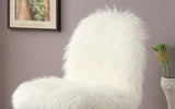 ZNTS Contemporary Glam White Gold Fabric Faux Fur 1pc Accent Chair Upholstery Living Room Chair B011P184980