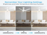 44 inch Ceiling Fans with Lights, Large Air Volume Ceiling Fans with Reversible Quiet DC Motor and 02967257
