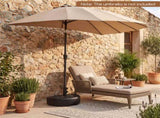 Refillable Half-Round Patio Umbrella Base, 55 LBS Mixed Fill Capacity for Secure Stability 93660627