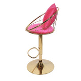 Rose Red velvet bar chair, pure gold plated, unique design,360 degree rotation.adjustable W117094402