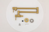 Pot Filler Faucet - Wall Mount Kitchen Sink Faucet Folding Stretchable with Single Hole Two Handles, W1243P262592